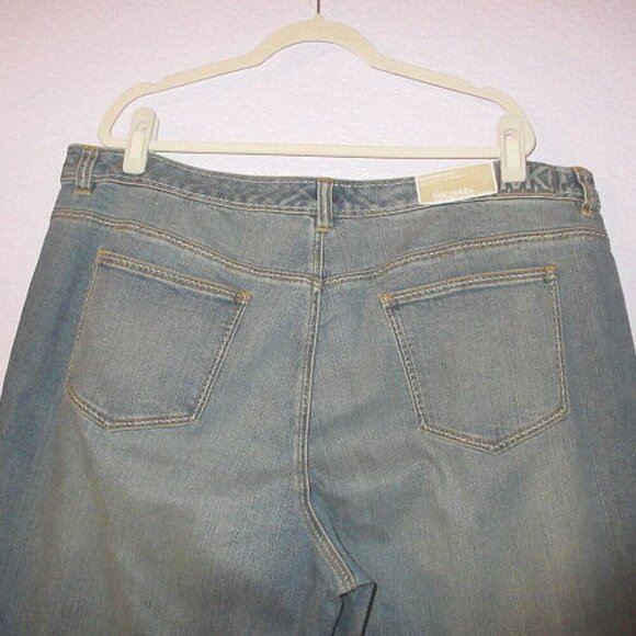 Michael Kors Wide Leg Jeans Plus Size 22W Stretch Denim High Rise Greenwich NWT - Picture 8 of 12
